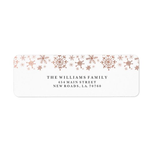 Rose Gold Winter Wonderland Mailing Labels (Vorne)