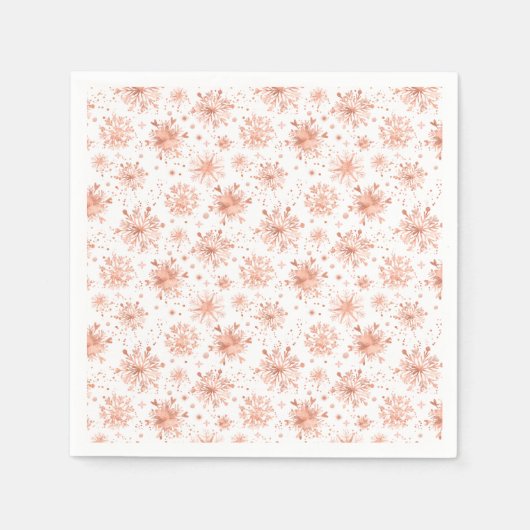 Rose Gold Winterschneeflocken Serviette (Vorderseite)