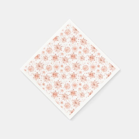 Rose Gold Winterschneeflocken Serviette (Ecke)