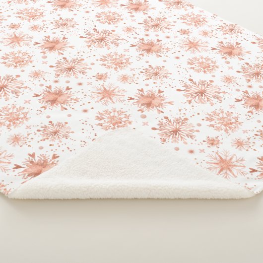 Rose Gold Winterschneeflocken Sherpadecke (3/4)