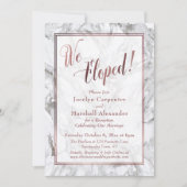 Rose Gold Wir haben Script Marble Empfang-Only Einladung (Vorderseite)
