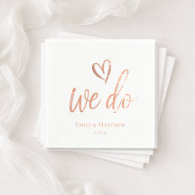 Rose Gold Wir heiraten Serviette