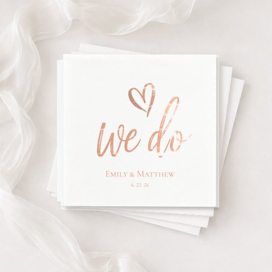 Rose Gold Wir heiraten Serviette