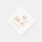 Rose Gold Wir heiraten Serviette (Ecke)