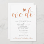 Rose Gold wir Hochzeit Einladung Blush (Vorne/Hinten)