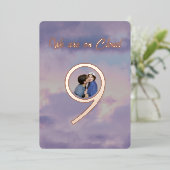 Rose Gold wir sind auf Cloud 9 Foto Paar Dusche Folieneinladung (Stehend vorne)