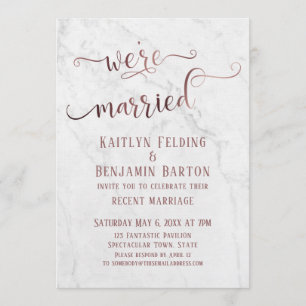 Rose Gold "Wir sind Verheiratet" Typografie mit Ma Einladung