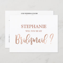 Rose Gold wird meine Bridesmaid-Karte sein Einladung