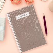 Rose Gold Wood Grain Abstrakt Luxe Glam Planer