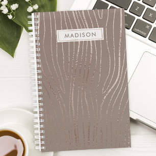 Rose Gold Wood Grain Abstrakt Luxe Glam Planer