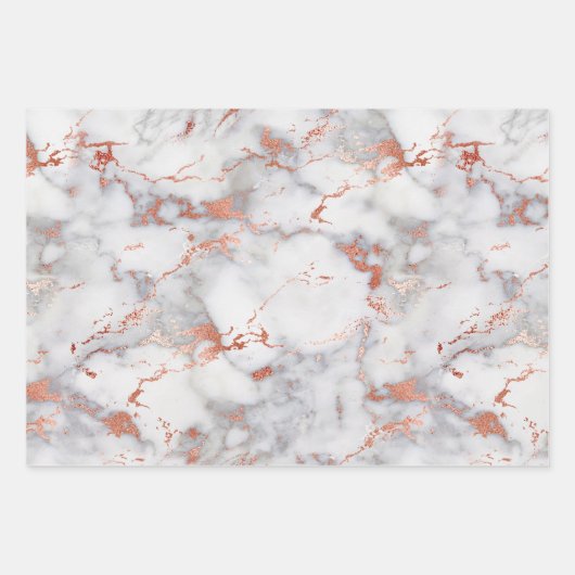 Rose Gold Wrapping Paper Flat Sheet Set 3 Geschenkpapier Set (Vorderseite 2)