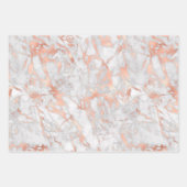 Rose Gold Wrapping Paper Flat Sheet Set 3 Geschenkpapier Set (Vorderseite)