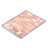 Rose Gold Würfel Marmorname Glitzer Skript Notizblock (Linke Seite)
