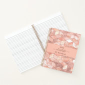 Rose Gold Würfel Marmorname Glitzer Skript Notizblock (Innenseite)