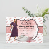 Rose Gold Yacht Party Geburtstag Einladung (Stehend Vorderseite)