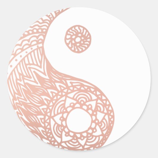 Rose Gold Yin Yang Sticker (Vorderseite)