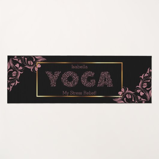 Rose Gold - Yoga, Mein Stress Relief! Yogamatte (Vorderseite (Horizontal))