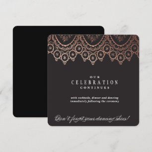 Rose Gold zarte Hochzeitseinlagekarte Einladung
