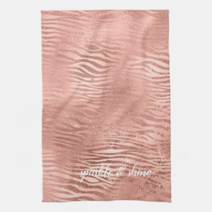 Rose Gold Zebra Animal Print Geschirrtuch