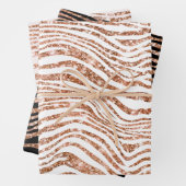 Rose Gold Zebra Glitzer Geschenkpapier Set (Beispiel)