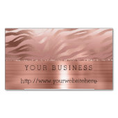 Rose Gold Zebra Magnetische Visitenkarte (Vorderseite)