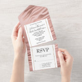 Rose Gold Zebra Print All In One Einladung (Abreißen)