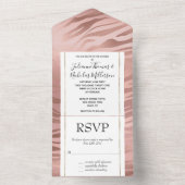Rose Gold Zebra Print All In One Einladung (Innen Boden)