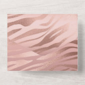 Rose Gold Zebra Print All In One Einladung (Rückseite)
