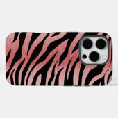 Rose Gold Zebra Print auf schwarz Case-Mate iPhone Hülle (Rückseite (Horizontal))