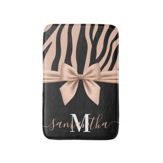 Rose Gold Zebra Print Badematte (Vorderseite Vertikal)