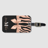 Rose Gold Zebra Print Gepäckanhänger (Vorderseite (Horizontal))