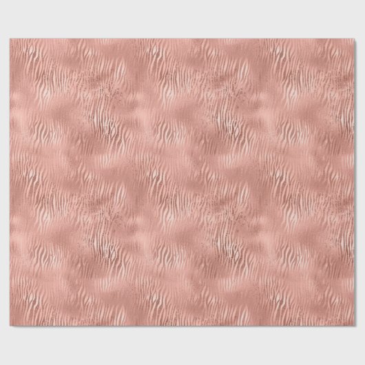 Rose Gold Zebra Print Geschenkpapier (Flach)