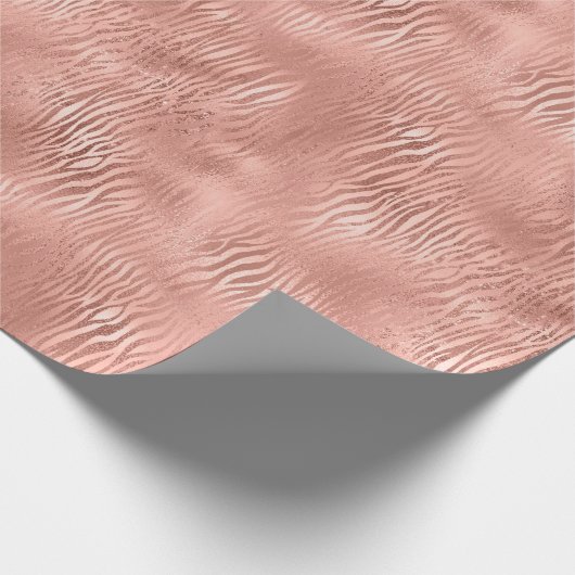 Rose Gold Zebra Print Geschenkpapier (Ecke)