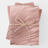 Rose Gold Zebra Print Geschenkpapier Set (Beispiel)
