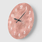 Rose Gold Zebra Print Große Wanduhr (Winkel)