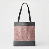 Rose Gold Zebra Print Monogram Grau Bridesmaid Tasche (Vorderseite)