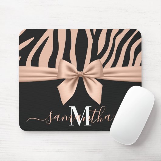 Rose Gold Zebra Print Mousepad (Mit Mouse)