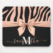 Rose Gold Zebra Print Mousepad (Vorne)
