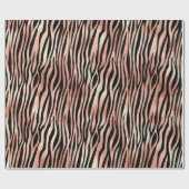 Rose Gold Zebra Print Patternpapier Geschenkpapier (Flach)
