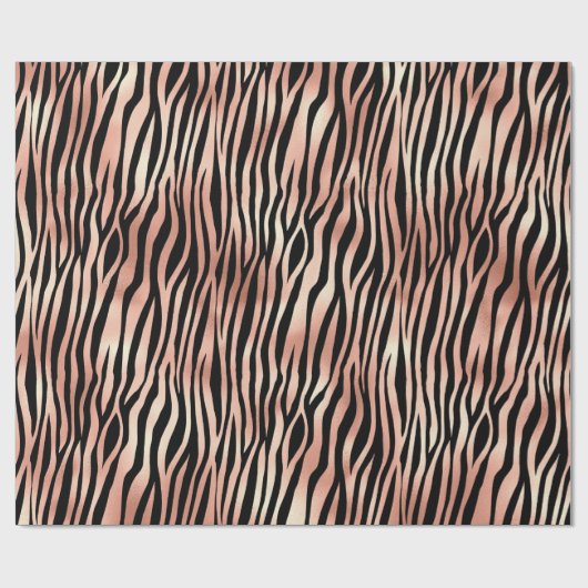 Rose Gold Zebra Print Patternpapier Geschenkpapier (Flach)