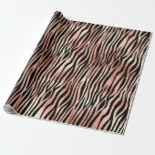Rose Gold Zebra Print Patternpapier Geschenkpapier (Ungerollt)