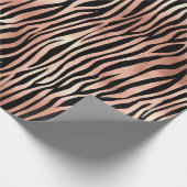 Rose Gold Zebra Print Patternpapier Geschenkpapier (Ecke)