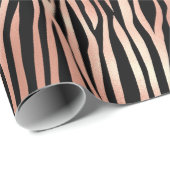 Rose Gold Zebra Print Patternpapier Geschenkpapier (Rolleneckpunkt)