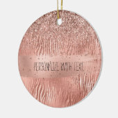 Rose Gold Zebra Print Sparkle Keramik Ornament (Links)