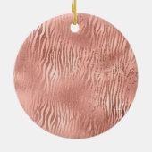 Rose Gold Zebra Print Sparkle Keramik Ornament (Hinten)