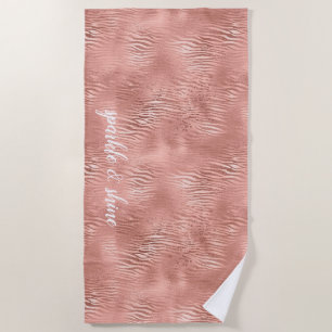 Rose Gold Zebra Print Strandtuch