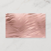 Rose Gold Zebra Visitenkarte (Rückseite)