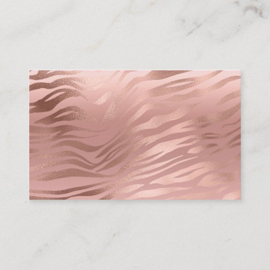 Rose Gold Zebra Visitenkarte (Rückseite)