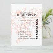 Rose Gold Zehn Fragen Hochzeitsspiel (Stehend Vorderseite)