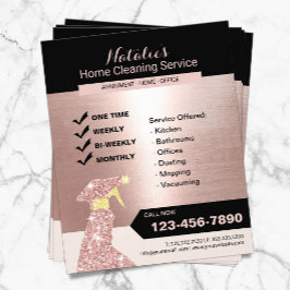 Rose Gold Zuhause Cleaning House Behalte Service Flyer